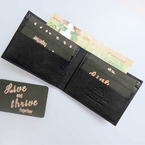 Black Pueblo Leather Billfold Wallet