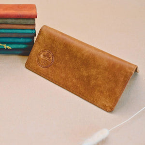 Cognac Pueblo Leather Long Wallet Plus+