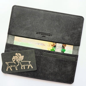 Handmade Black Pueblo Leather Long Wallet Plus+