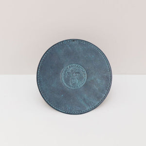 Navy Premium Deluxe Leather Coasters