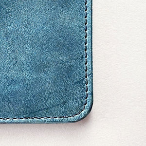 Turquoise Crazy Horse Leather Long Wallet