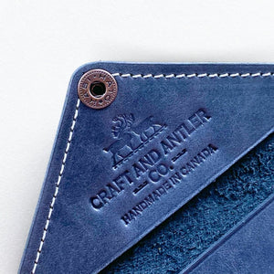 Navy Crazy Horse Leather Coin Holder Wallet