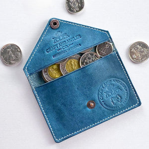 Premium Turquoise Crazy Horse Leather Coin Holder