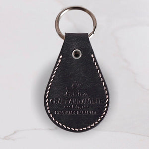 Black Pueblo Leather Handsewn Keychain