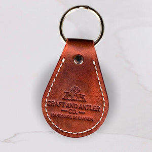 Premium Red Leather Handsewn Keychain