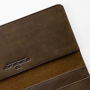 Chocolate Crazy Horse Leather Premium Long Wallet Plus+