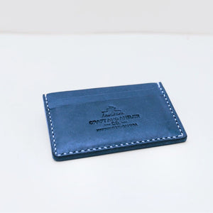 Navy Crazy Horse Leather Card Holder