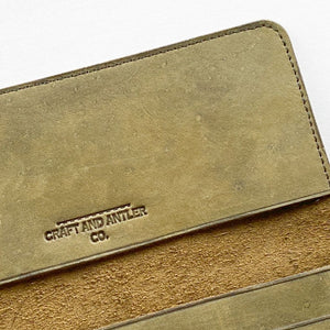 Olive Crazy Horse Leather Premium Long Wallet Plus+