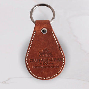 Brown (Walnut) Pueblo Leather Handsewn Keychain