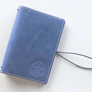 Navy Crazy Horse Leather A6 Journal Cover
