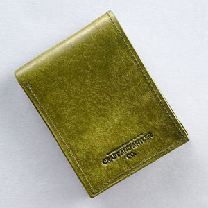 Olive Pueblo Leather Card Billfold Wallet