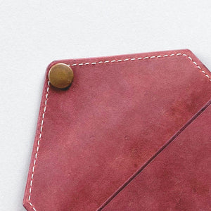 Purple Crazy Horse Leather Cardholder