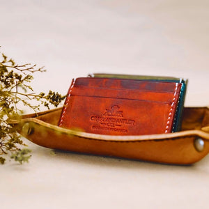 Premium Red Crazy Horse Leather Card Holder