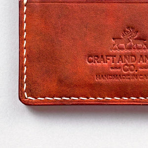 Red Crazy Horse Leather Card Holder