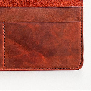 Premium Red Crazy Horse Leather Long Wallet Plus+