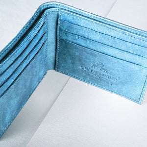 Turquoise Crazy Horse Leather Billfold - Craft and Antler Co.