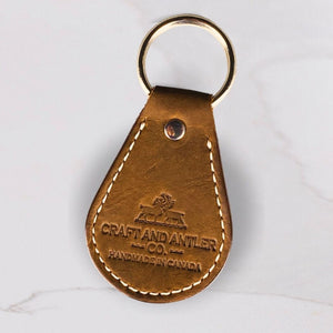 Brown Crazy Horse Leather Handsewn Keychains