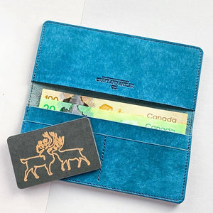 Ortensia (Turquoise) Pueblo Leather Long Wallet Plus+