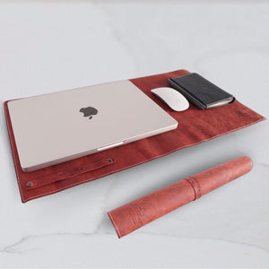 Craft and Antler Co. Red Crazy Horse Leather Desk Mat